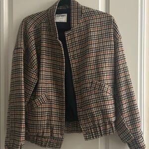 Checkered bomber jacket